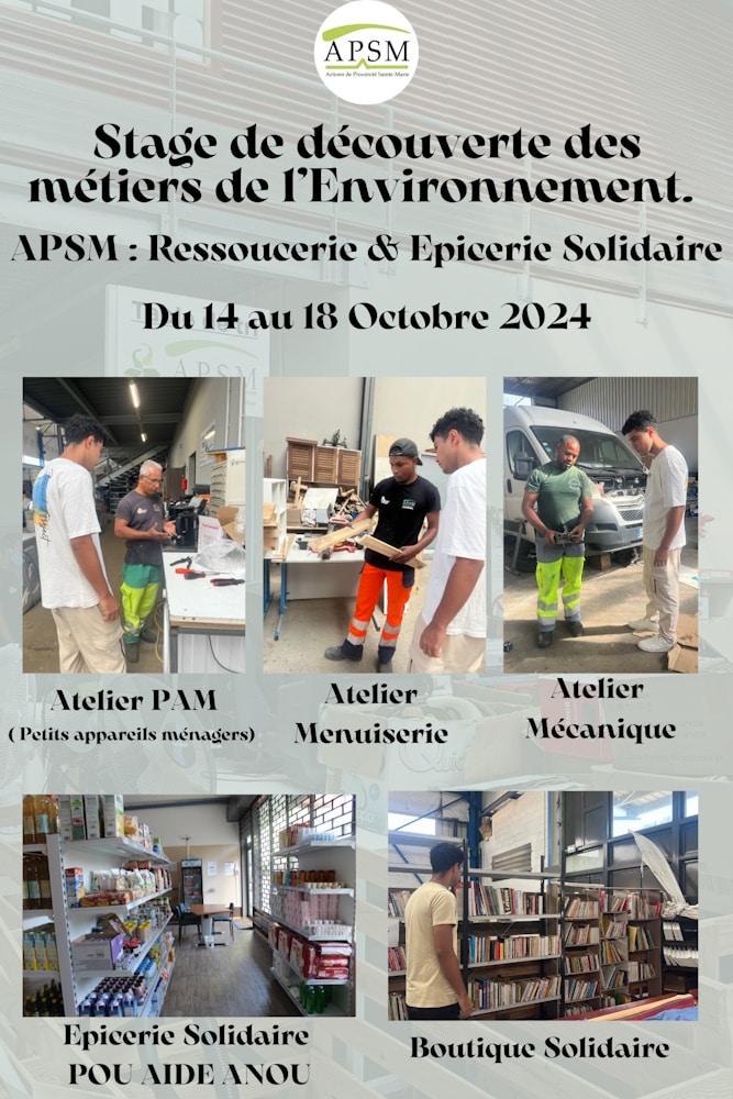 Stage APSM Ressourcerie  epicerie solidaire octobre 2024