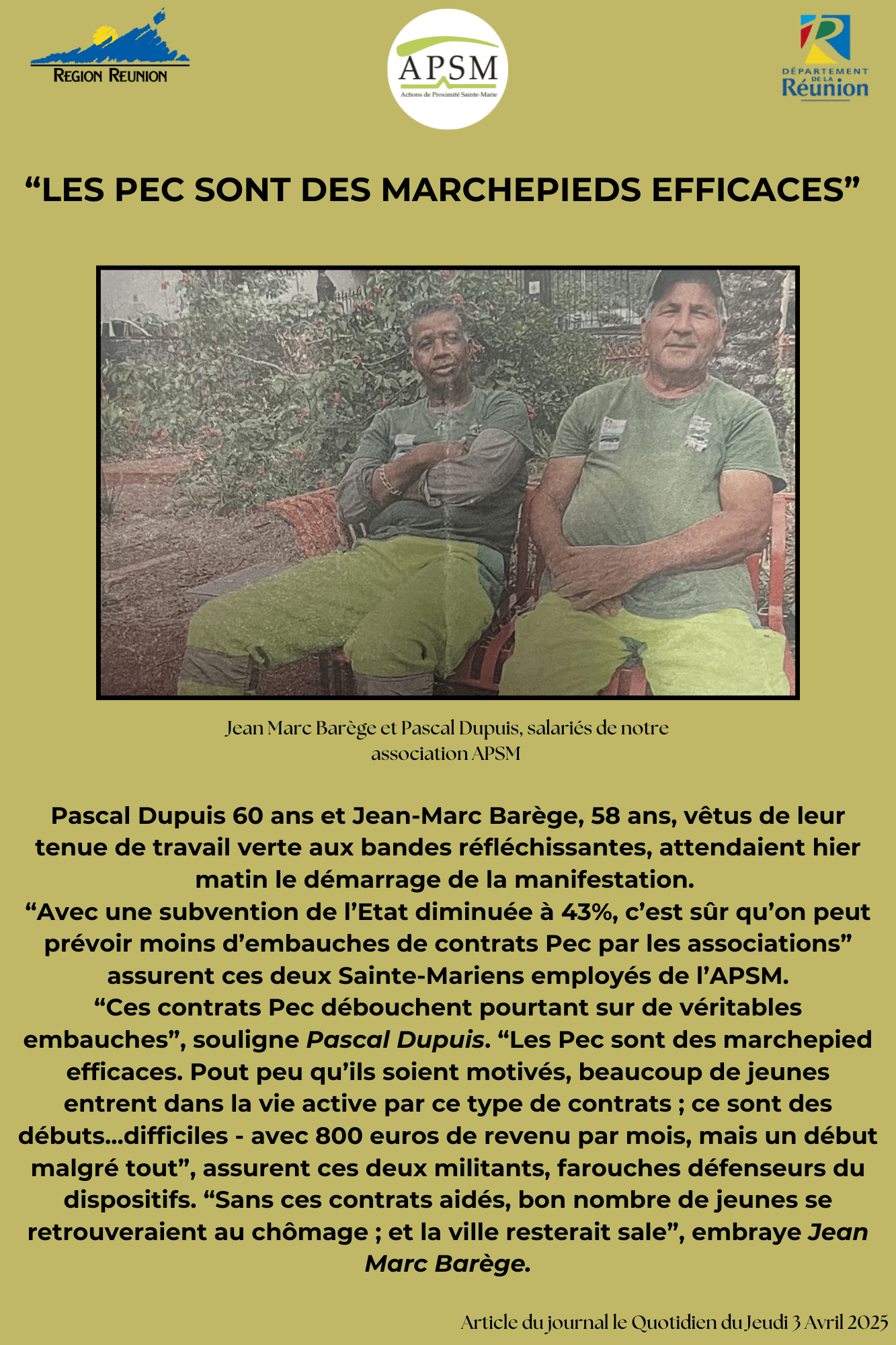 Discours de nos salariés